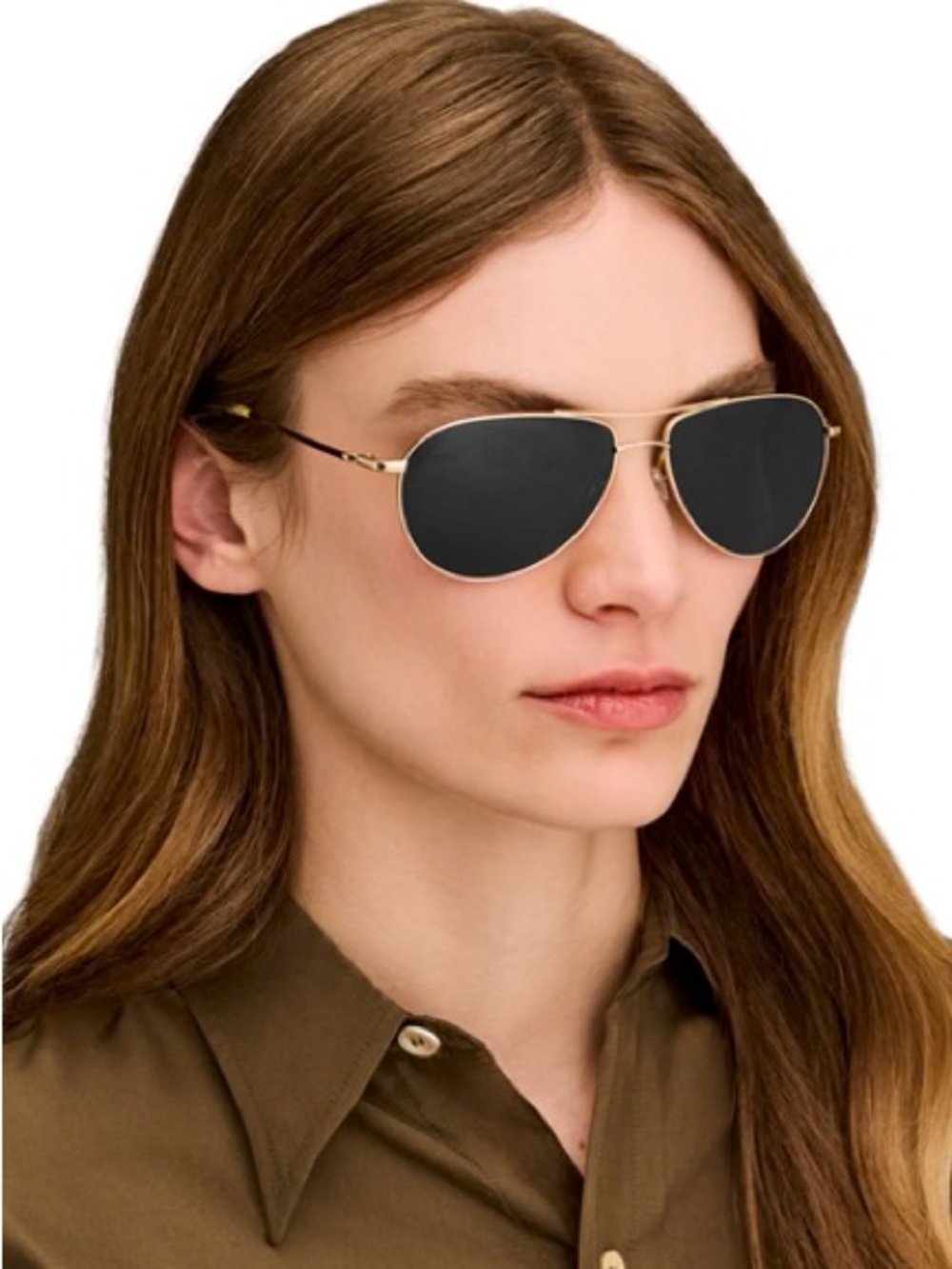 Oliver Peoples Gold Tone Benedict Aviators sunglasses OV1002S - Picture 5 of 8